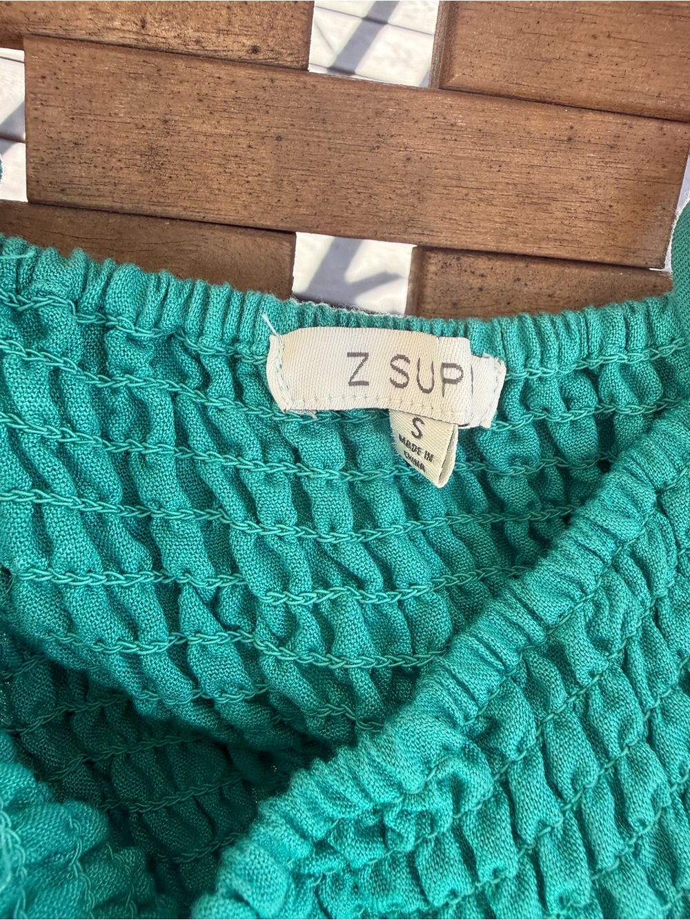 Z Supply Teal Smocked Midi Dress - Picture 9 of 10